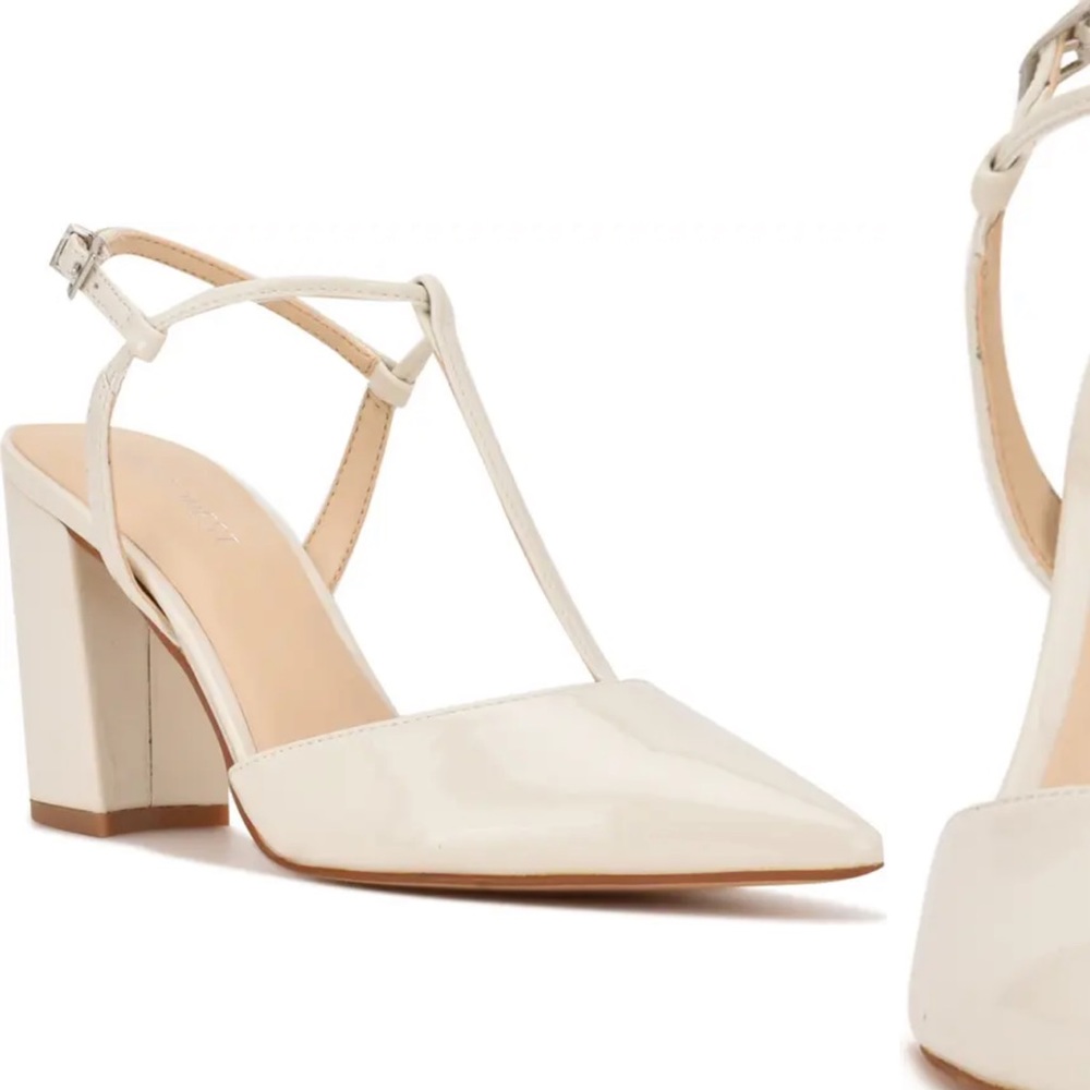 Nine West Ivory Block Heels - Perfect for Bridal